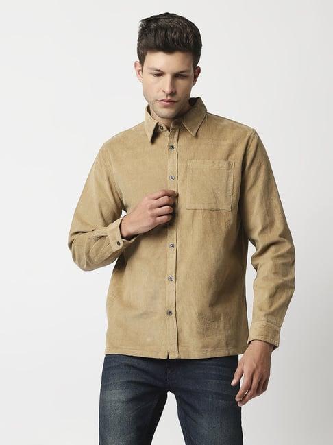 blamblack beige regular fit shirt