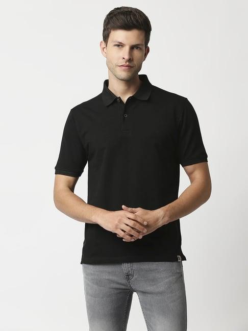 blamblack black regular fit polo t-shirt