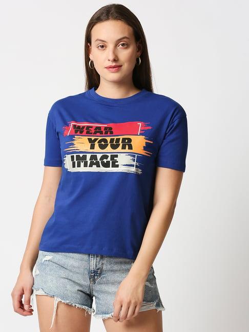 blamblack blue graphic print t-shirt