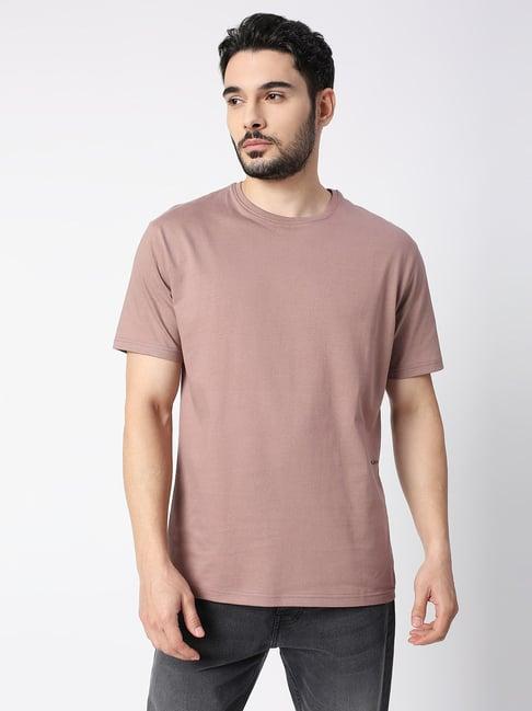 blamblack brown cotton regular fit t-shirt