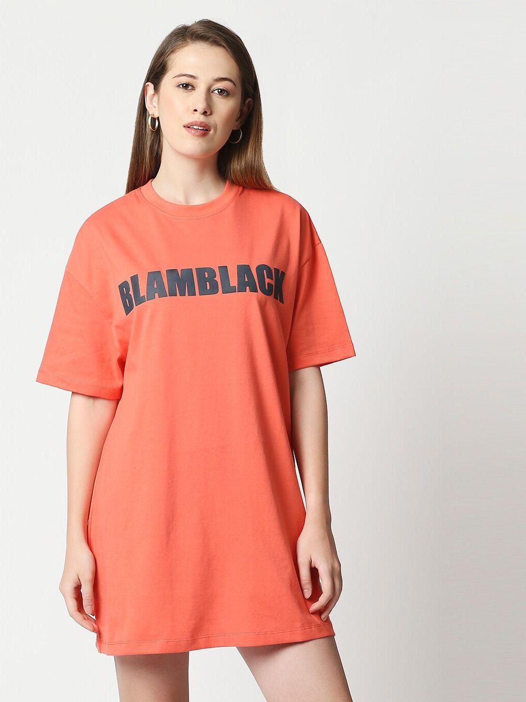 blamblack coral t-shirt mini dress