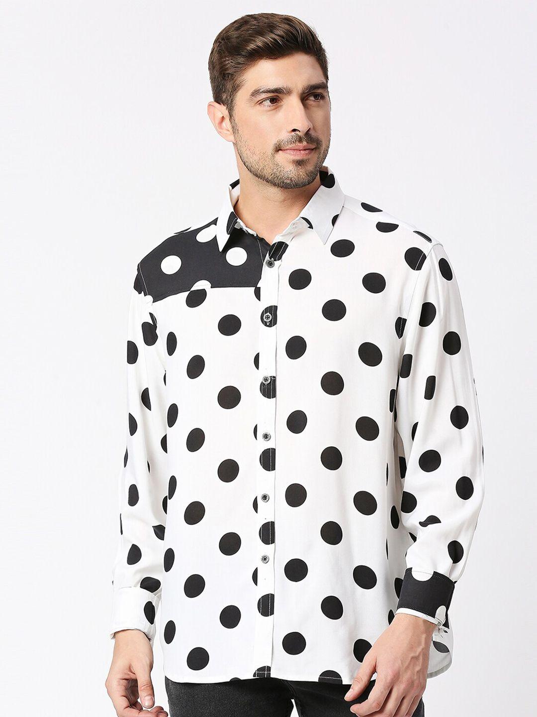 blamblack geometric printed cotton relaxed fit casual shirt