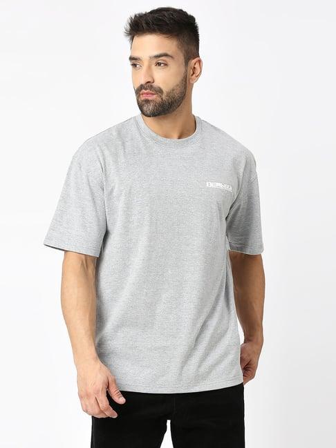 blamblack grey relaxed fit printed oversized crew t-shirt