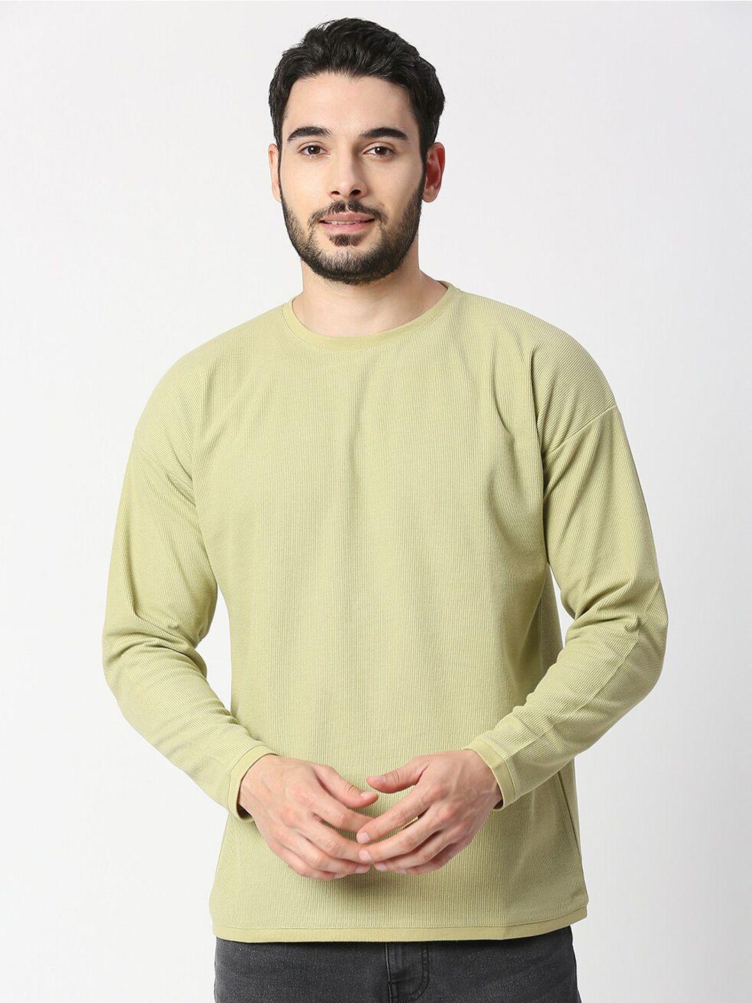 blamblack men beige drop-shoulder sleeves t-shirt