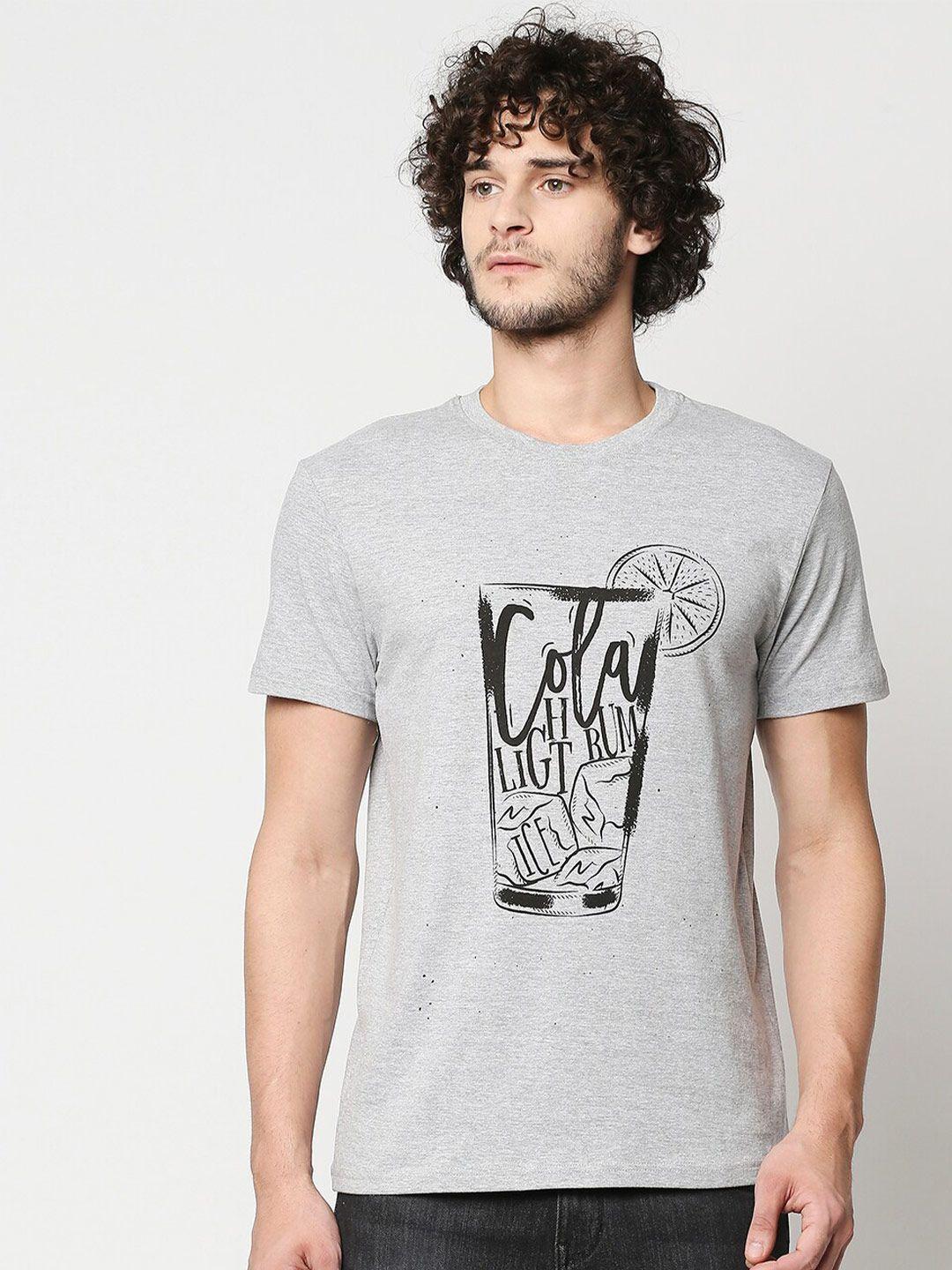 blamblack men grey printed t-shirt