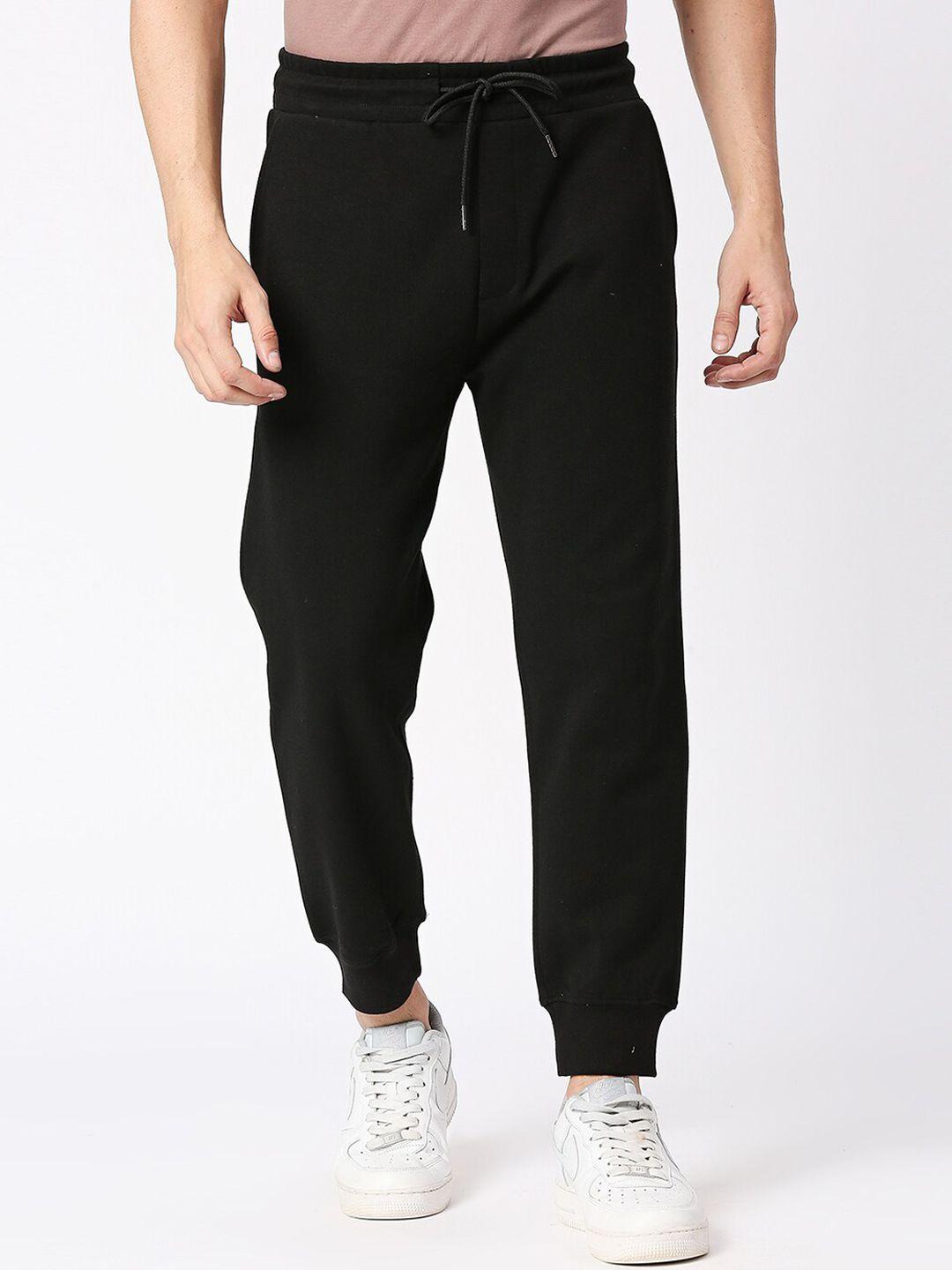 blamblack men mid rise regular fit cotton joggers