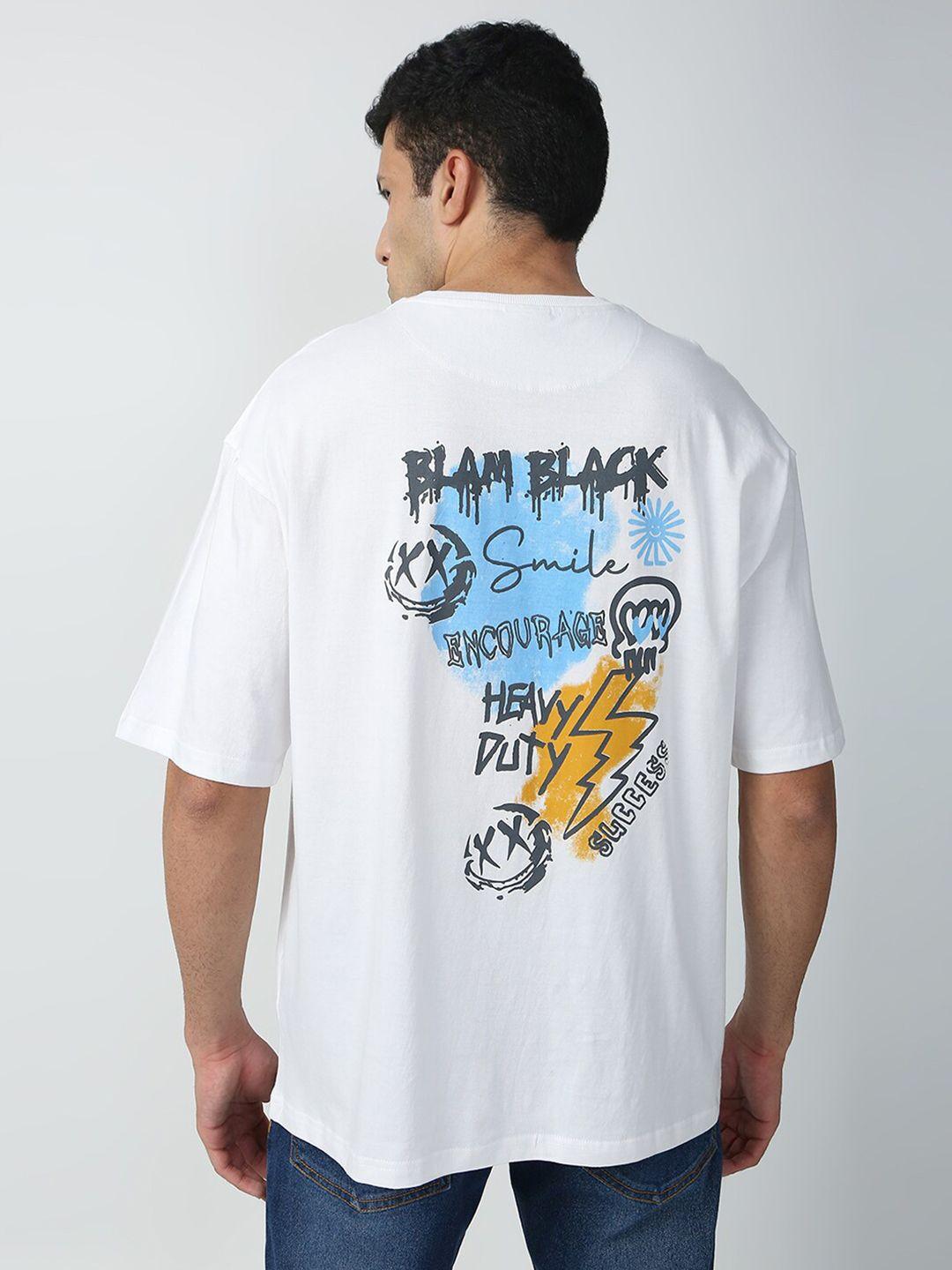 blamblack men typography printed t-shirt