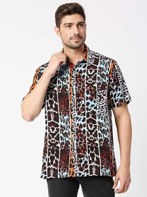 blamblack multi comfort fit printed shirt