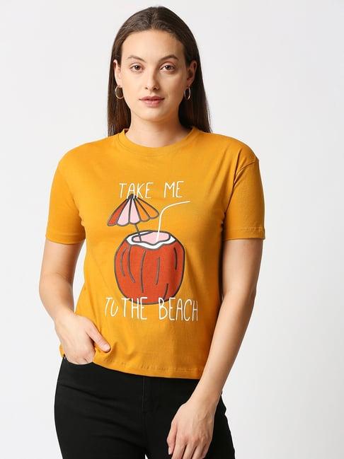 blamblack mustard printed t-shirt