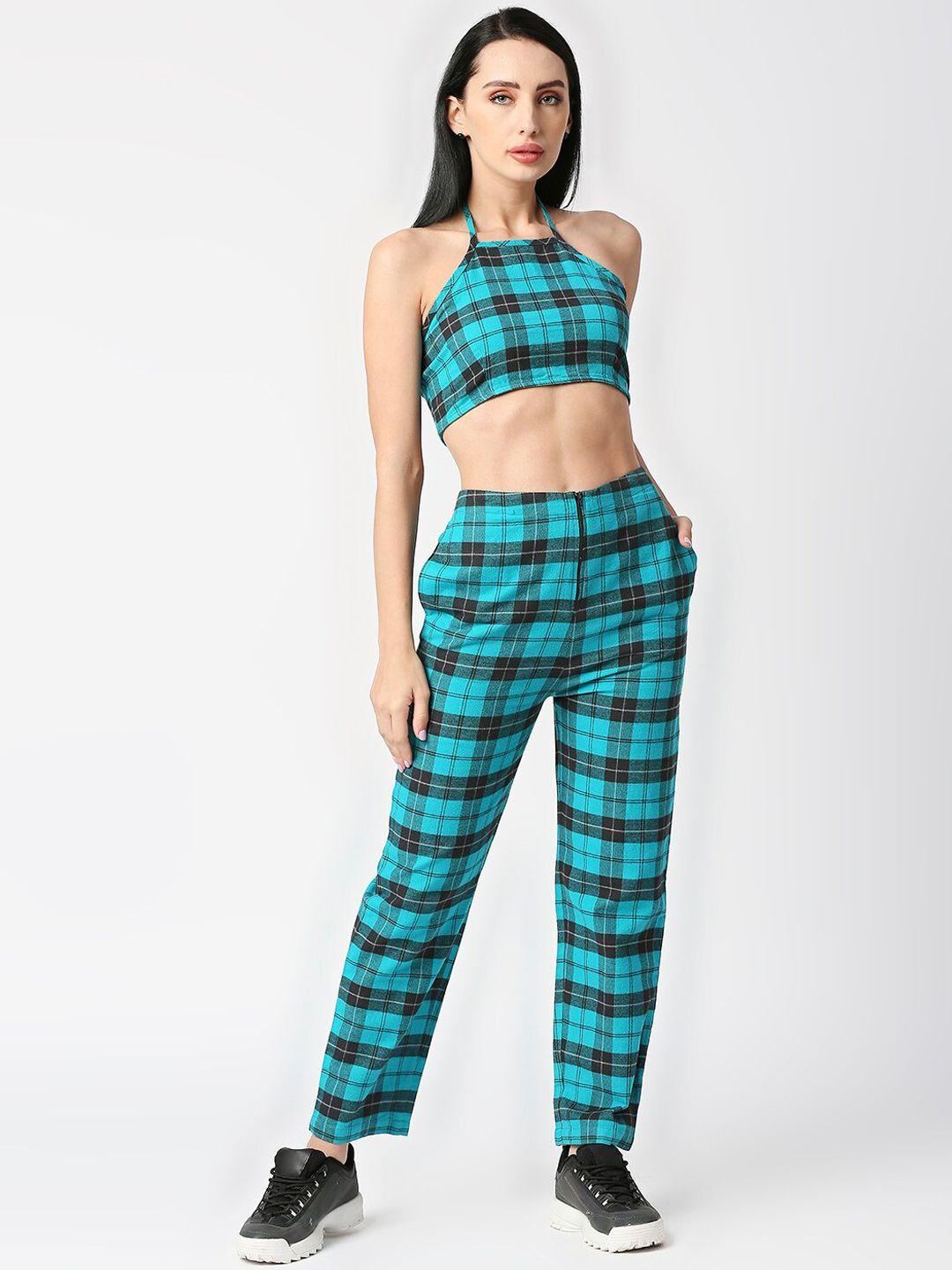 blamblack women checked co-ord set