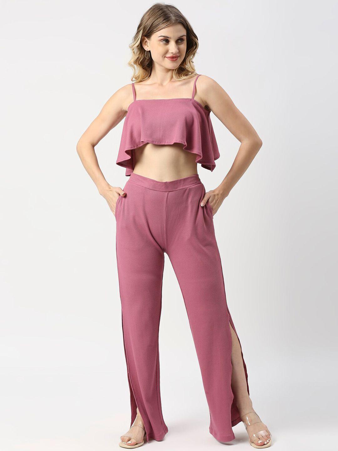 blamblack women crop top & trouser