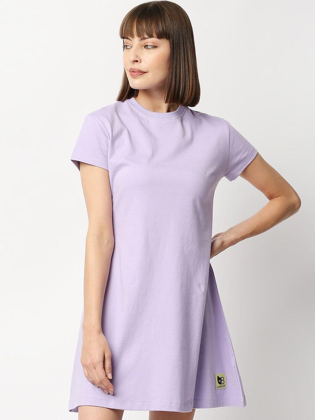 blamblack women lavender t-shirt mini dress