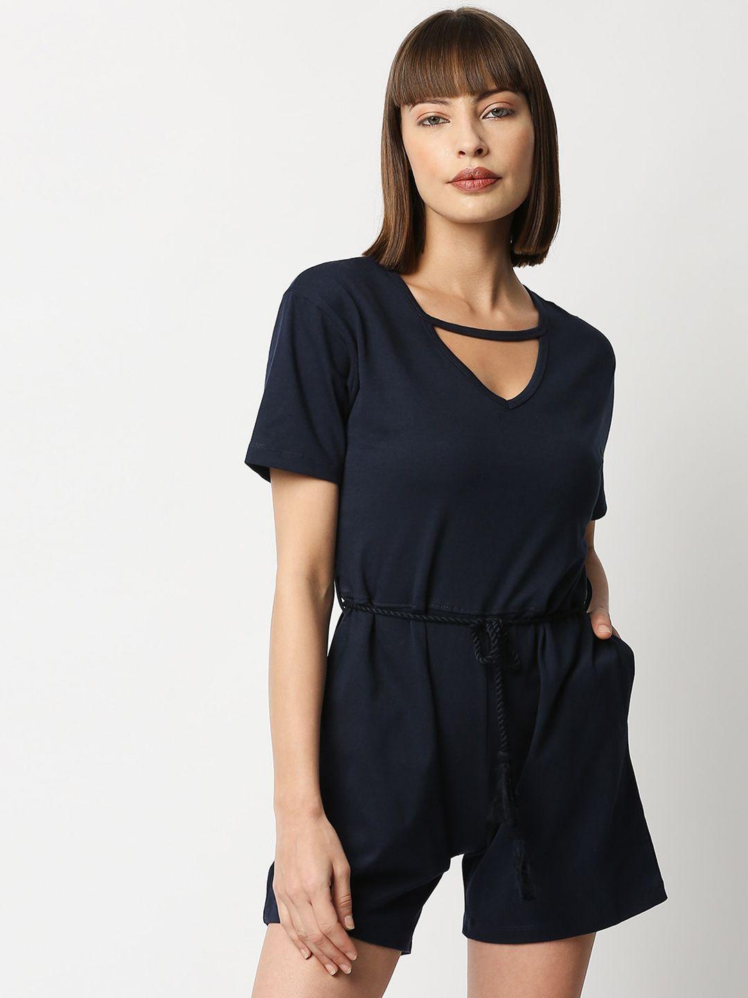 blamblack women navy blue jumpsuit