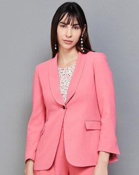 blazer with single button front