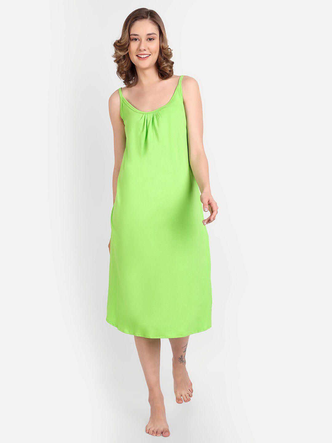 blazon scoop neck sleeveless pure cotton midi nightdress