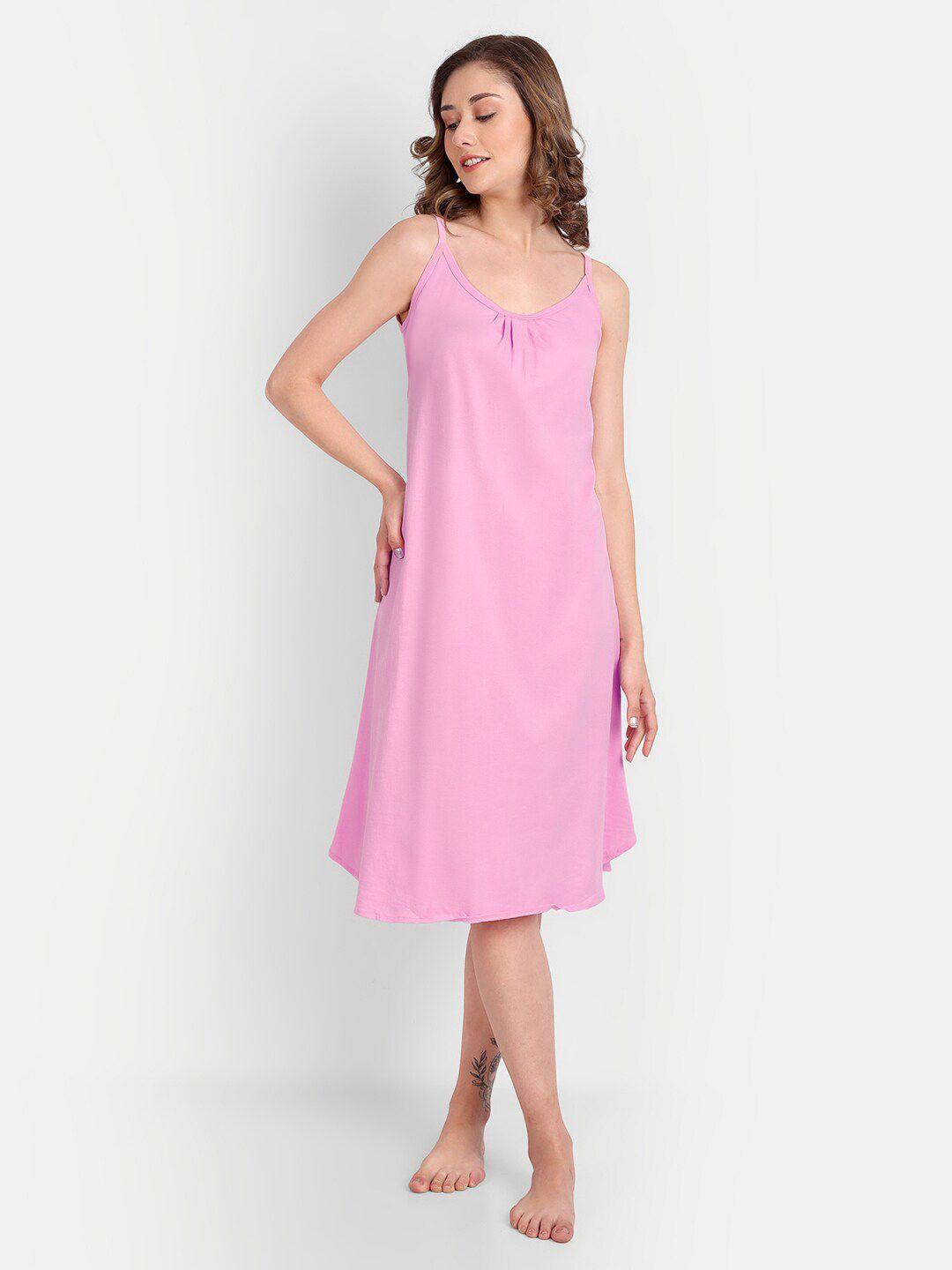 blazon scoop neck sleeveless pure cotton midi nightdress