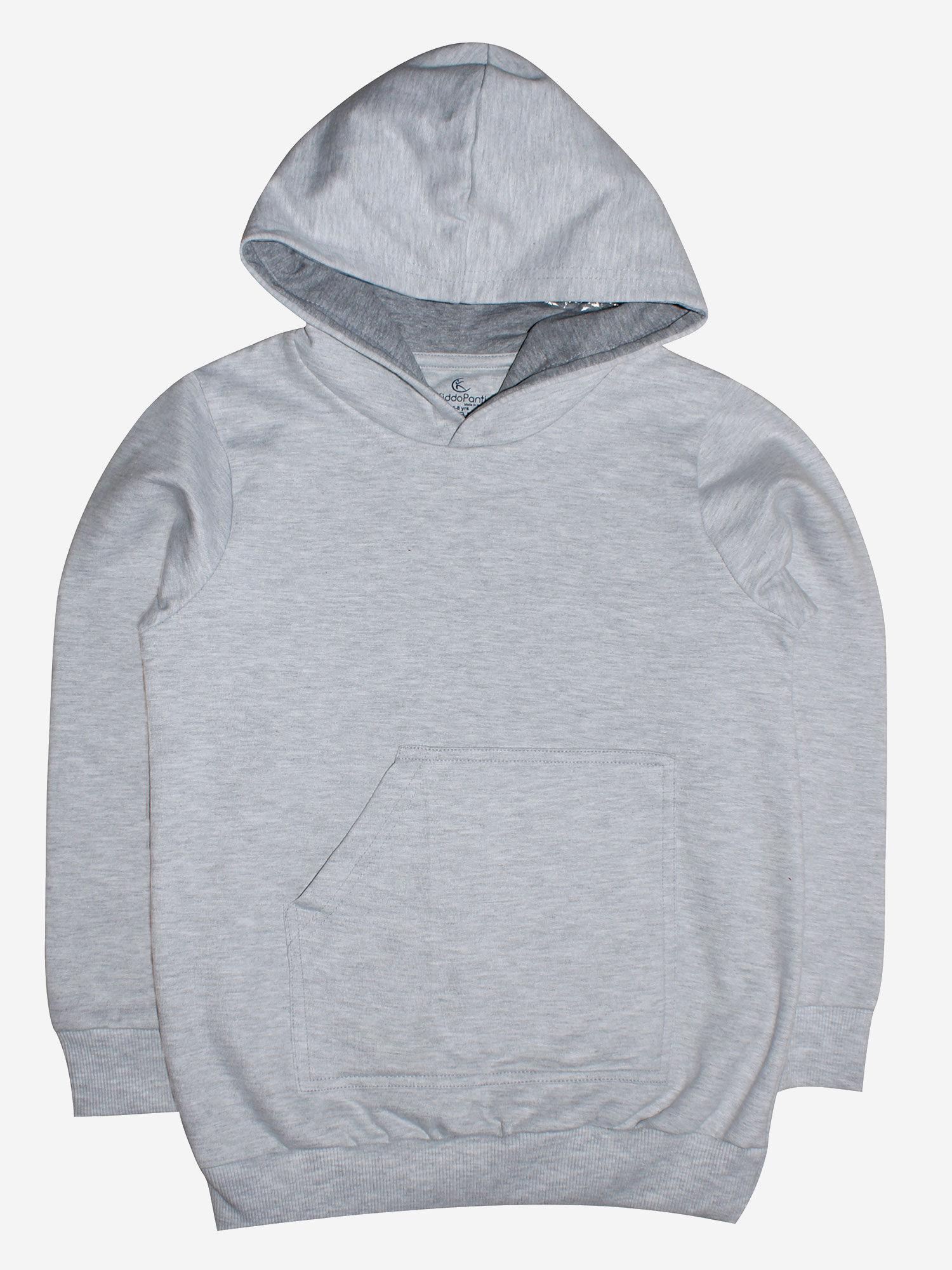 bleach melange solid hooded pull over sweatshirt