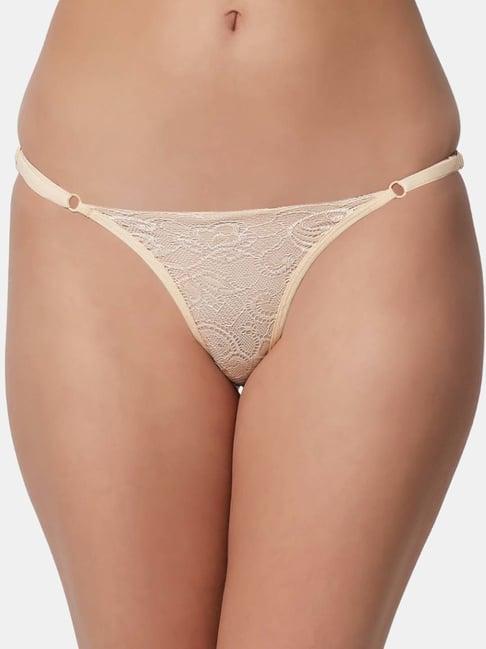 bleeding heart beige lace work panty