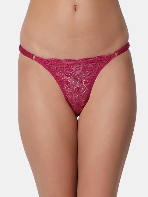 bleeding heart purple lace work panty