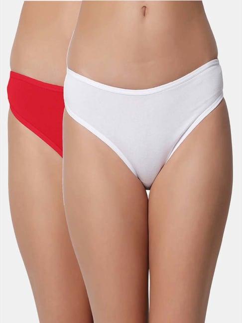 bleeding heart white & red thongs - pack of 2