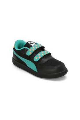 blended low tops lace up boys sports shoes - black
