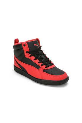 blended low tops lace up boys sports shoes - black