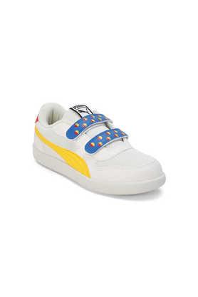blended low tops lace up boys sports shoes - white