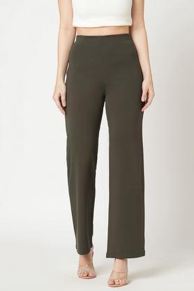 blended relaxed fit women's treggings - olive