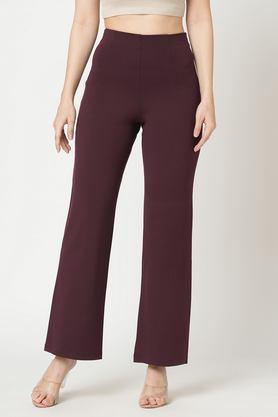 blended relaxed fit women's treggings - wine