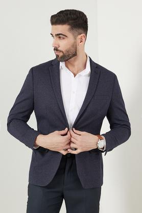 blended slim fit men's work wear jackets - navy