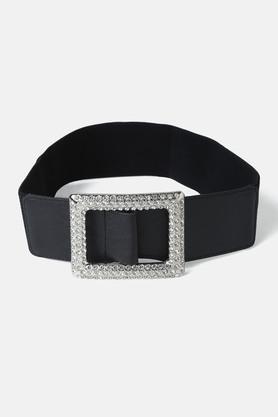 blended solid casual wear belts - black