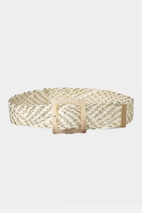 blended solid casual wear belts - white