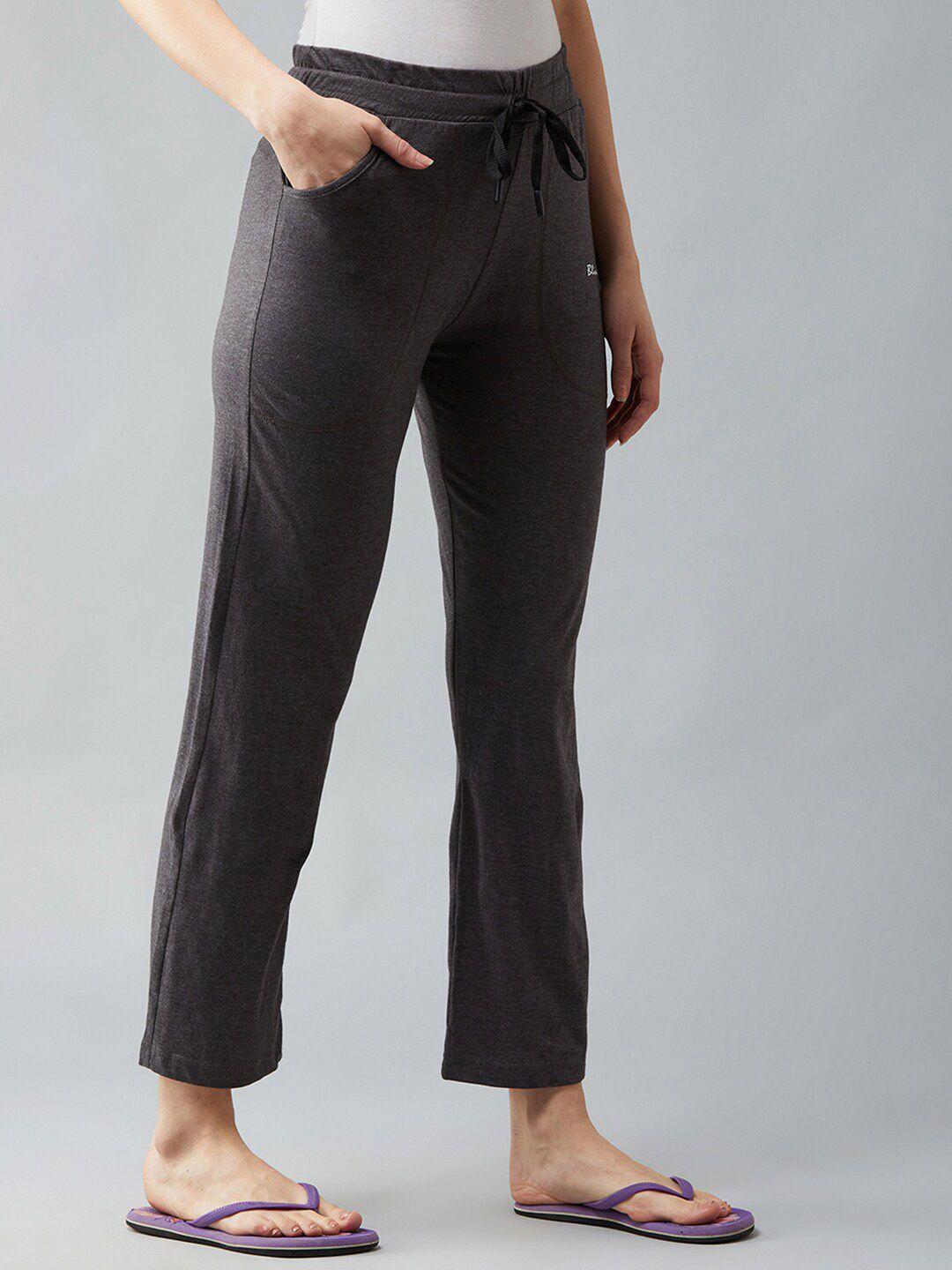 blinkin women grey cotton track pant