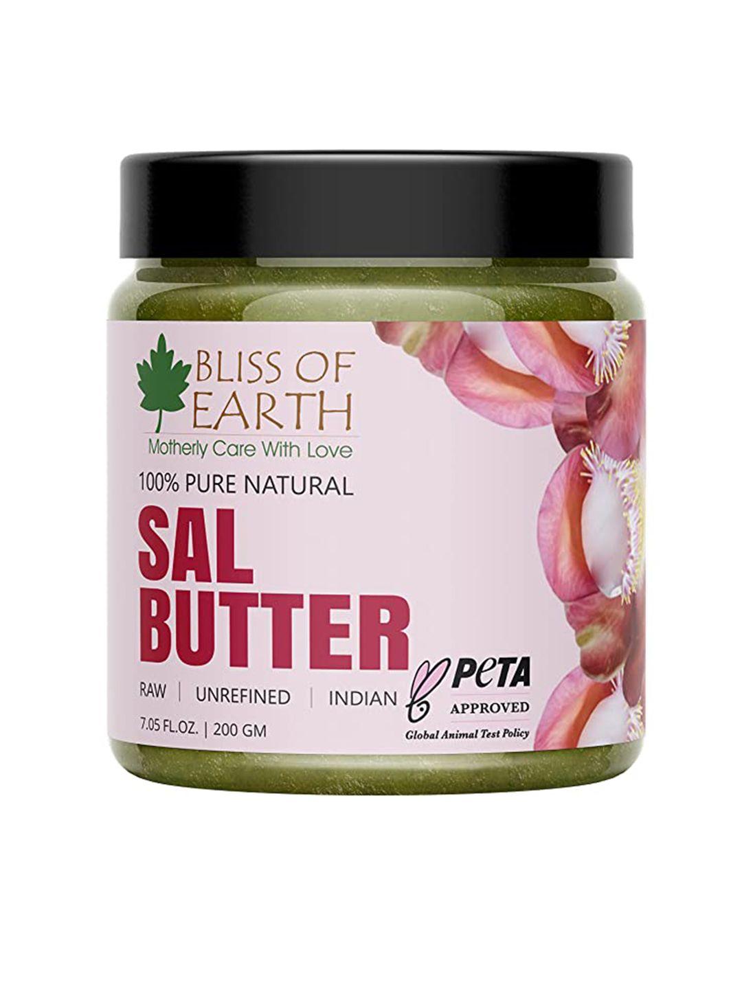 bliss of earth 100% organic raw & unrefined indian sal butter to moisturize the skin- 200g