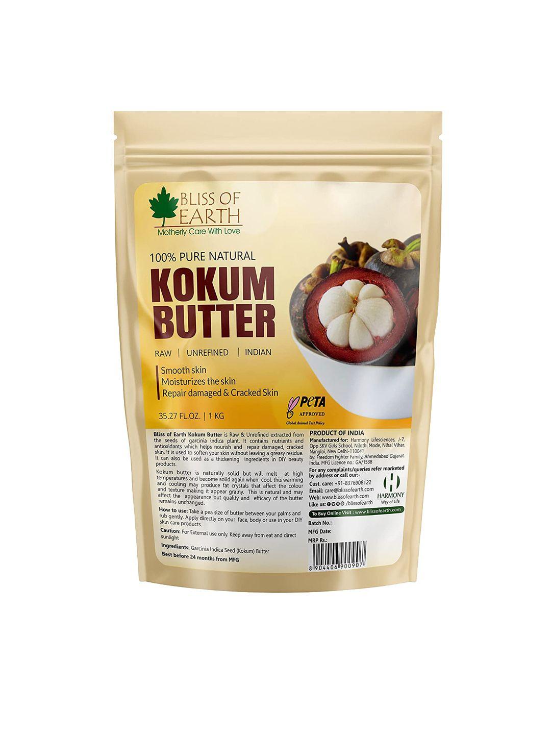 bliss of earth 100% pure natural kokum butter for skin & hair - 1 kg
