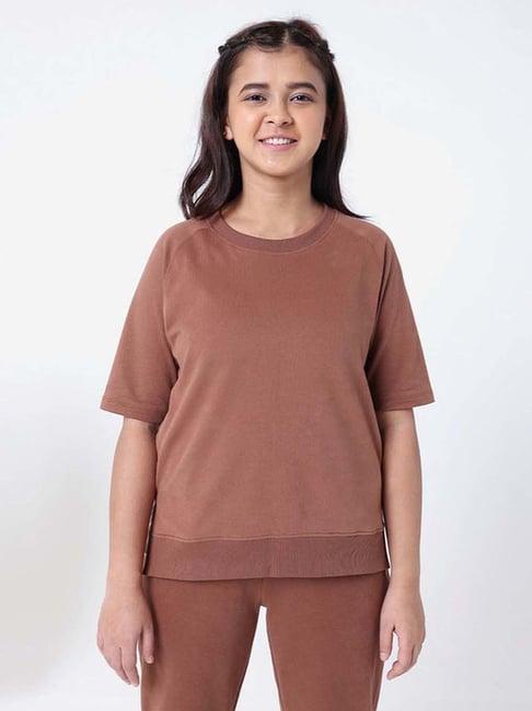 blissclub brown relaxed fit t-shirt