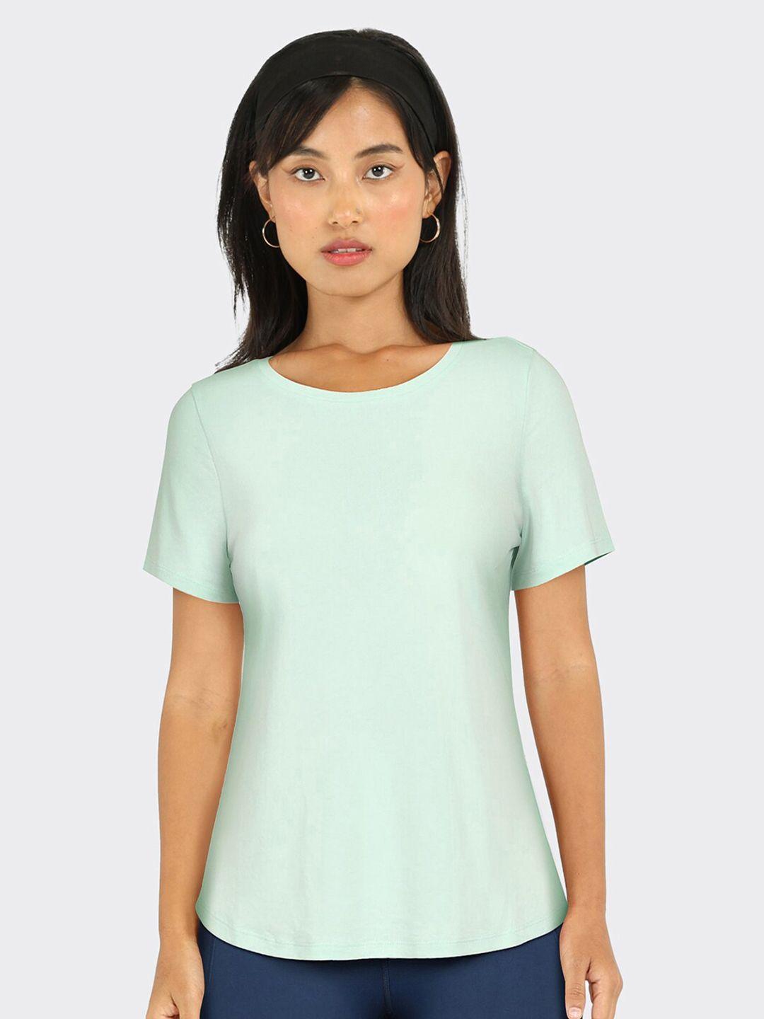 blissclub women blue applique t-shirt