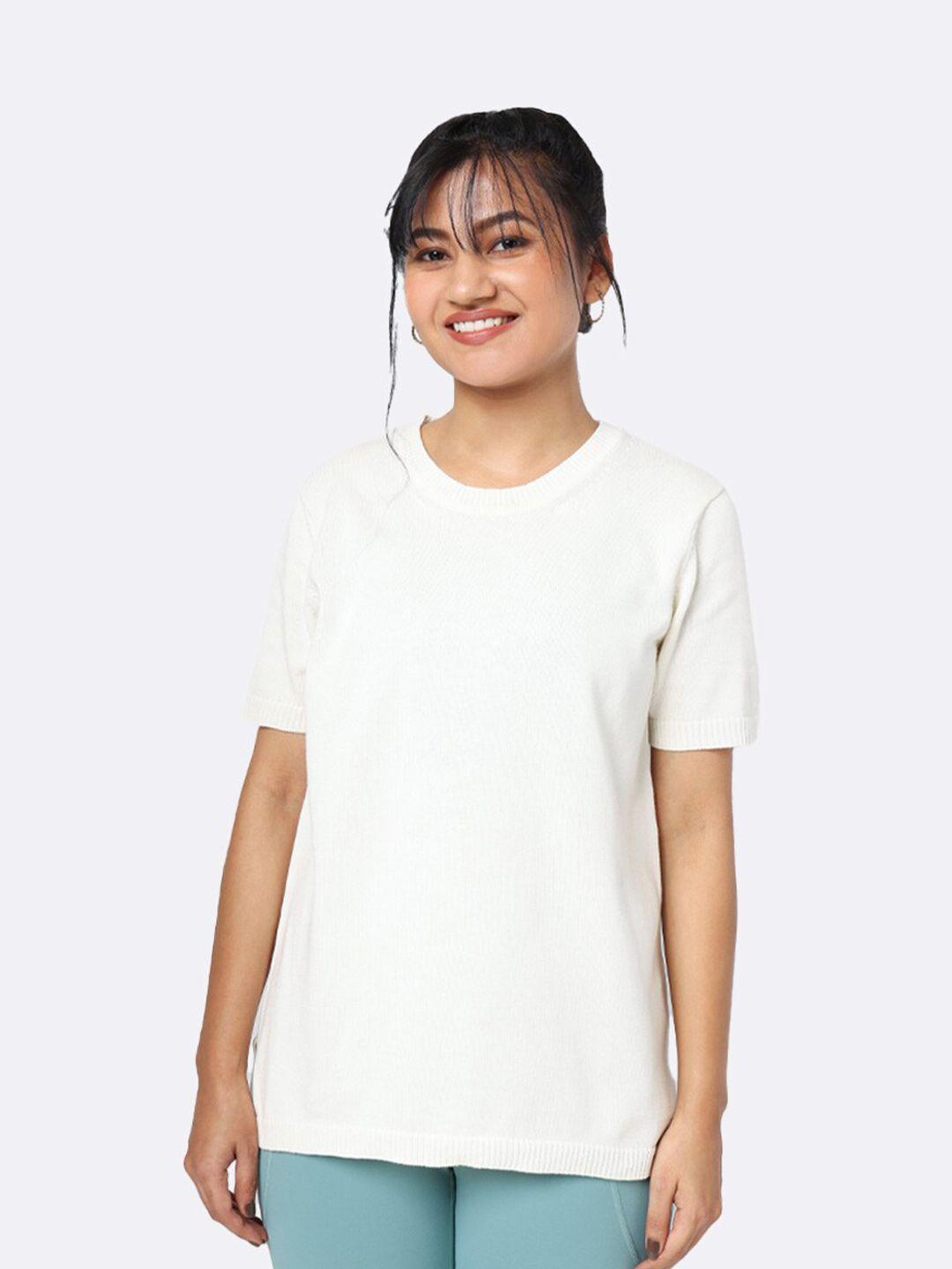 blissclub women white free flyknit cotton t-shirt