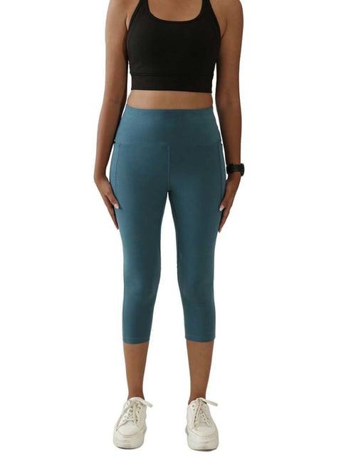 blissclub blue cotton sports capris