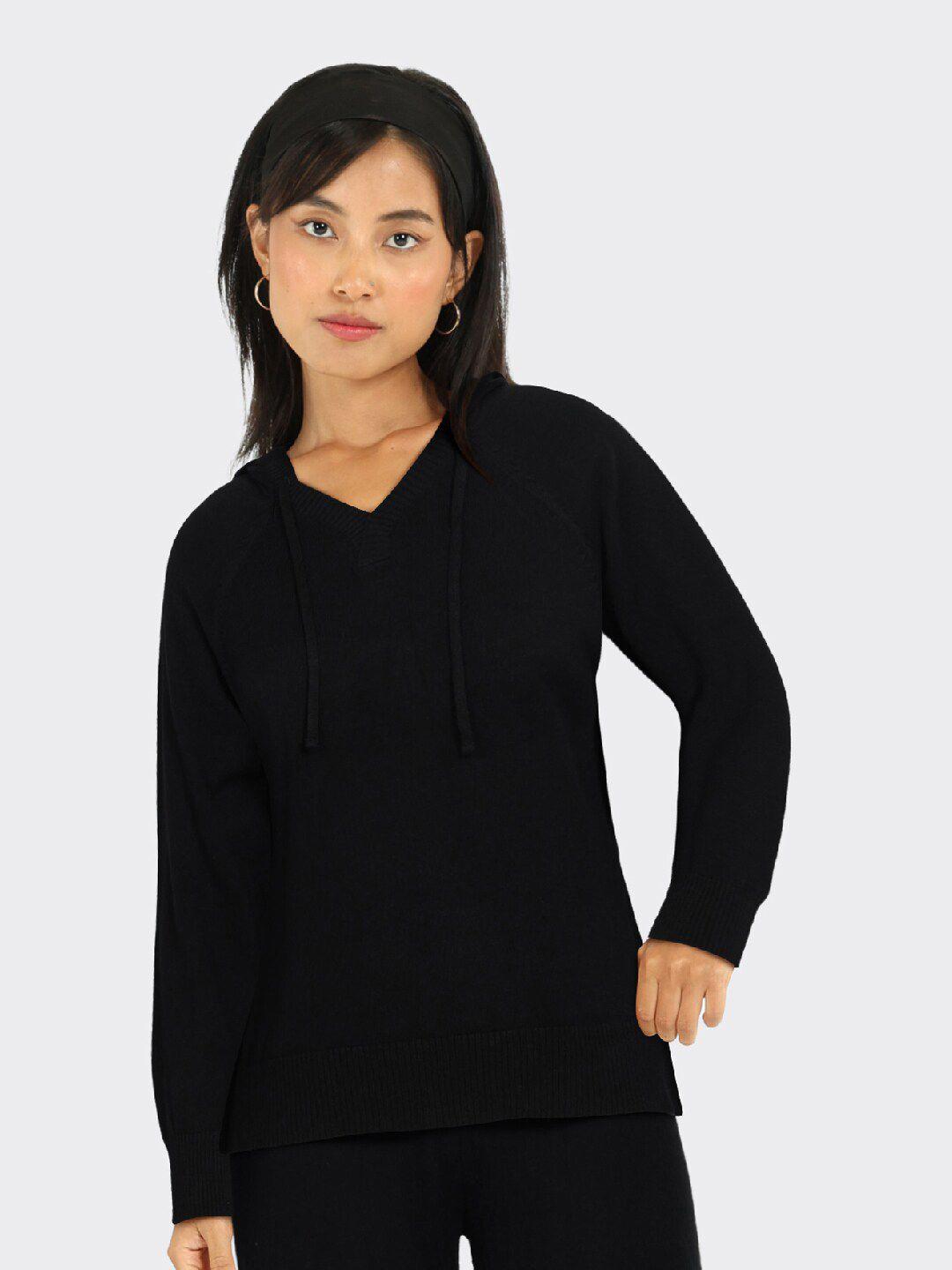 blissclub hooded raglan sleeves pure cotton pullover