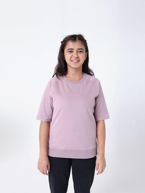 blissclub lilac cotton relaxed fit t-shirt