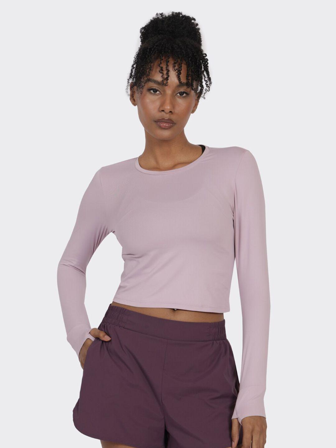 blissclub round neck fitted crop top