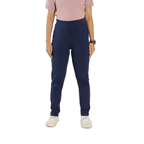 blissclub women am pm cotton pencil pants | wide waistband | high rise narrow fit | drawstring | 2 pockets