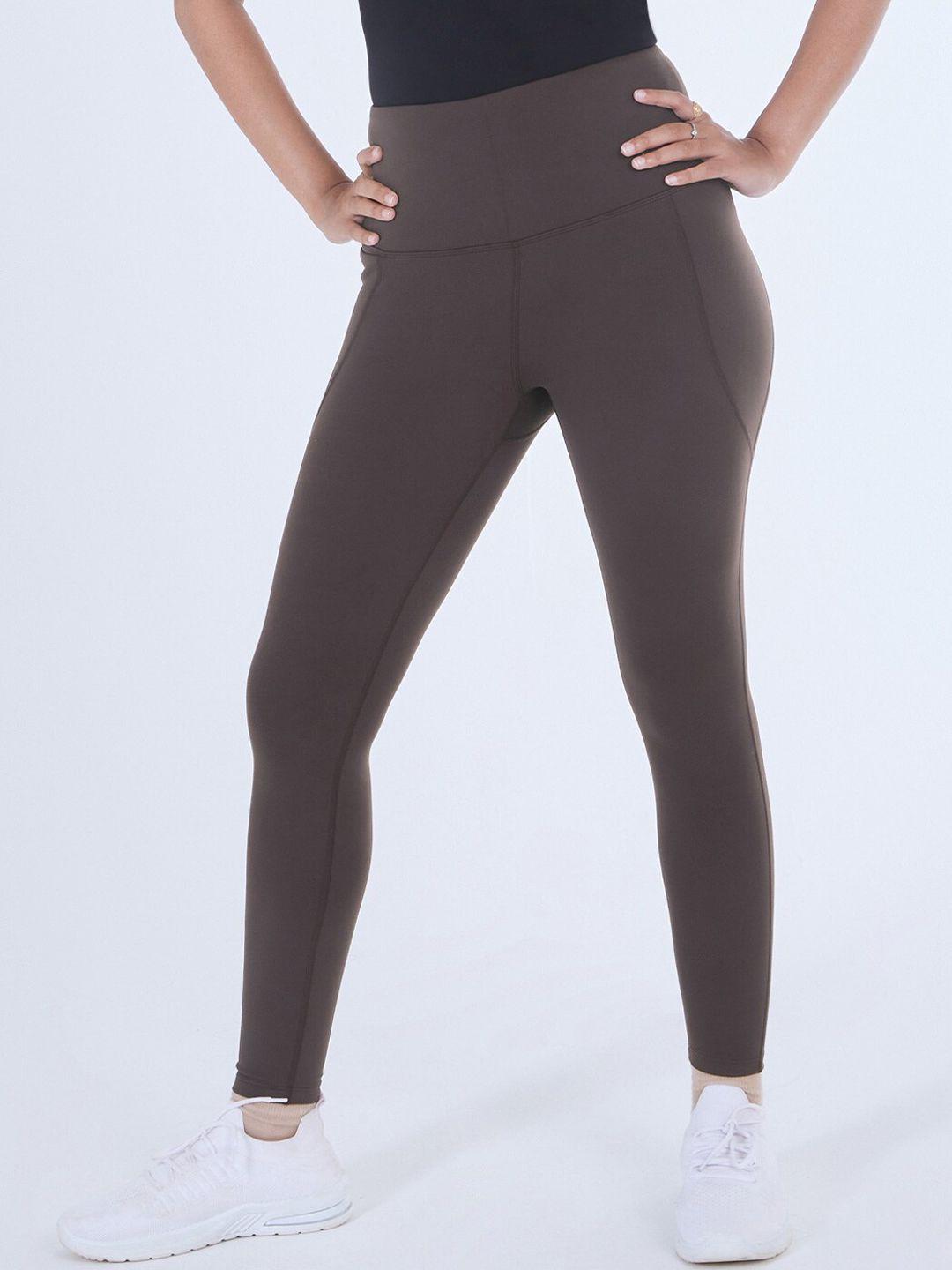 blissclub women brown super stretchy and high waisted the ultimate leggings