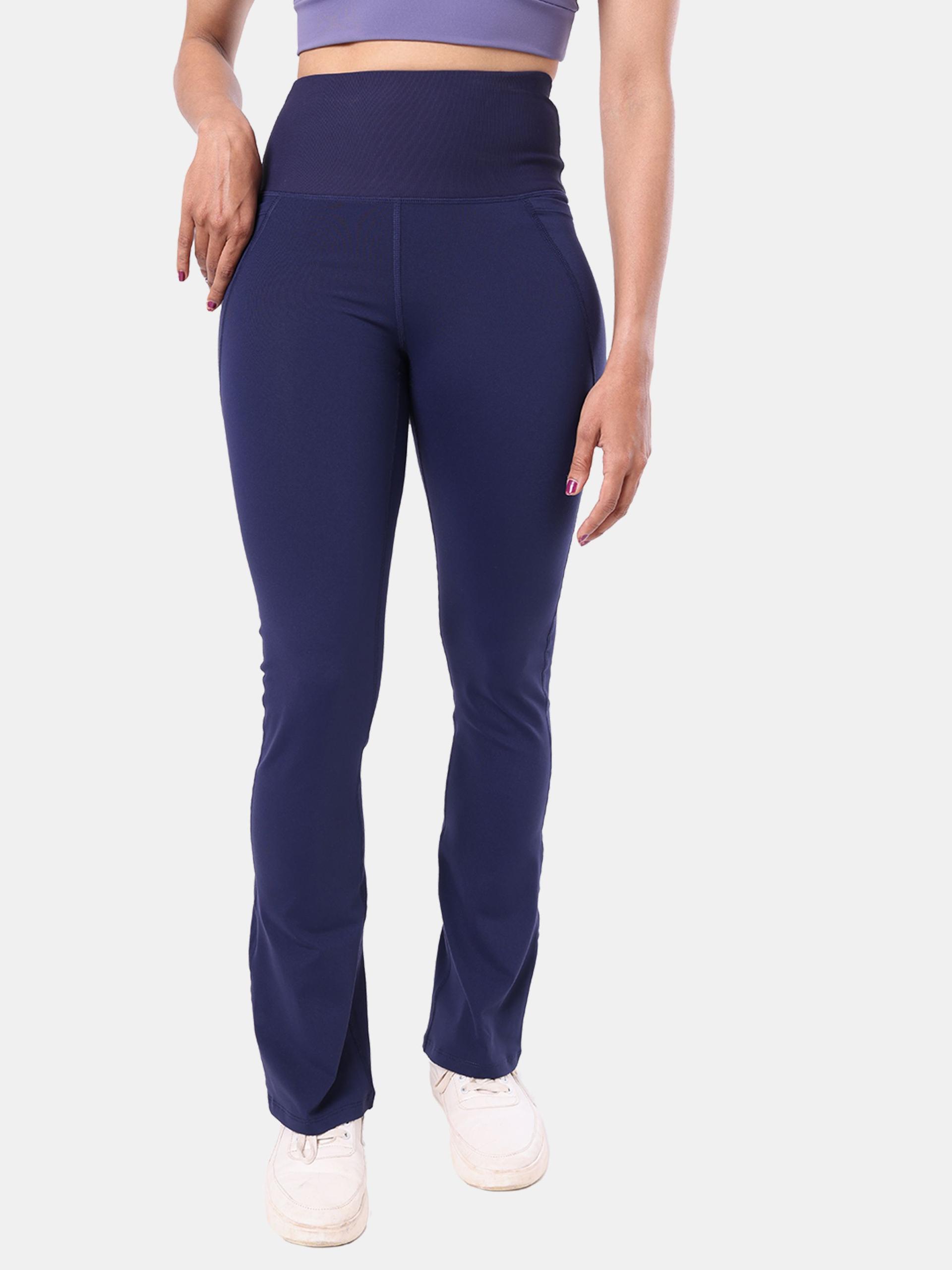 blissclub women navy high waist the ultimate flare pants