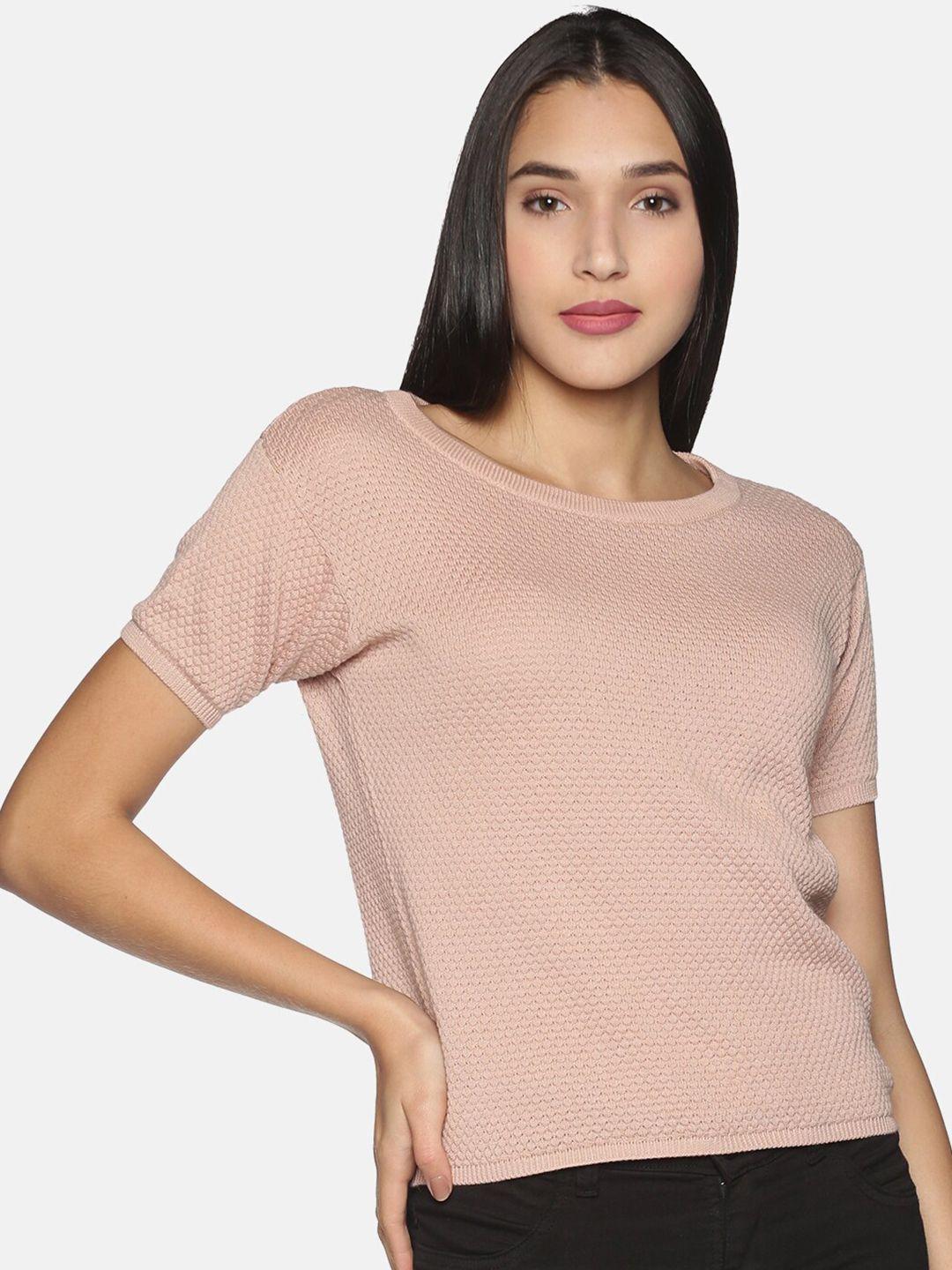 blissclub women pink pure cotton step out top