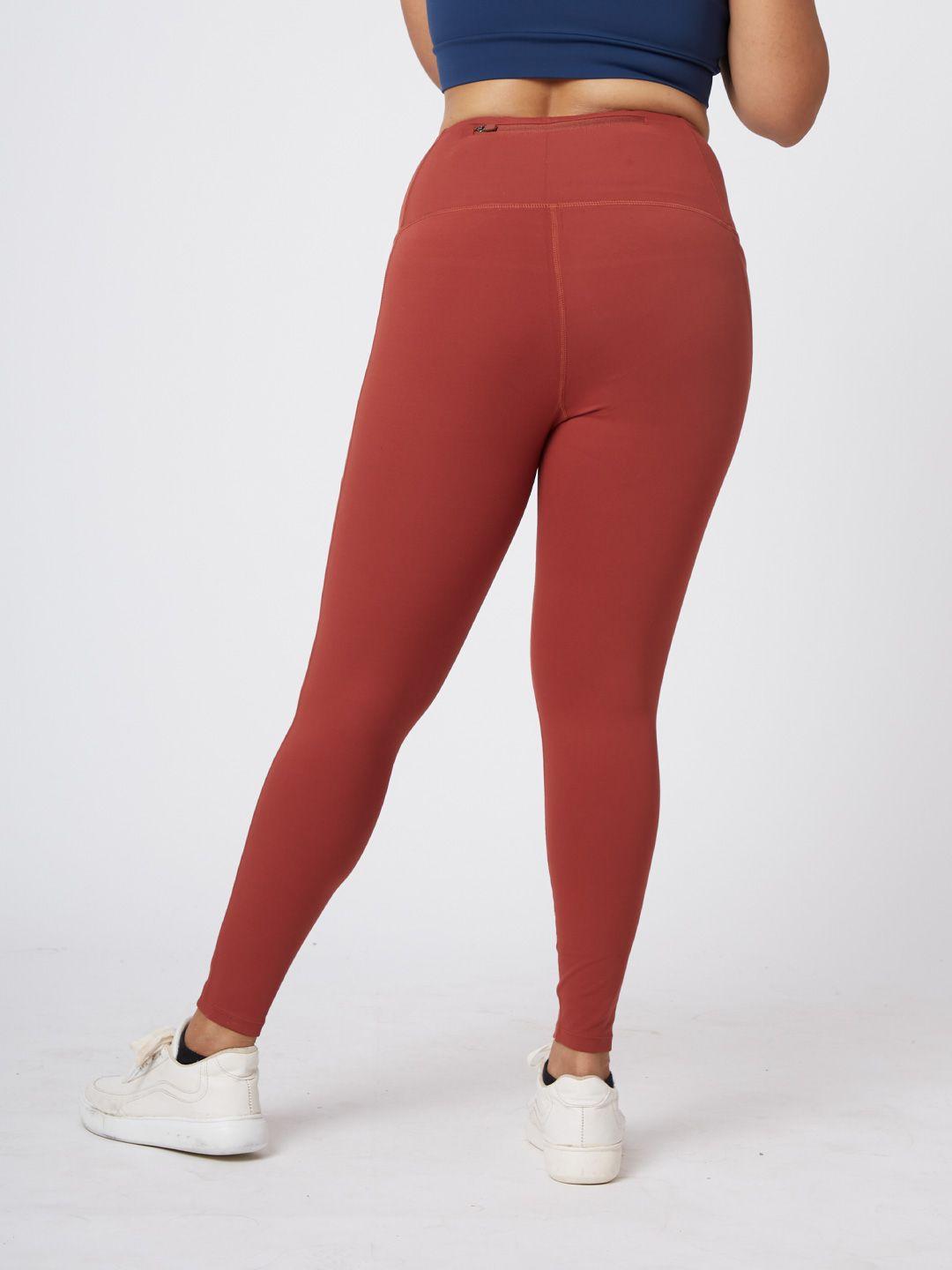 blissclub women rust super stretchy & high waisted the ultimate leggings