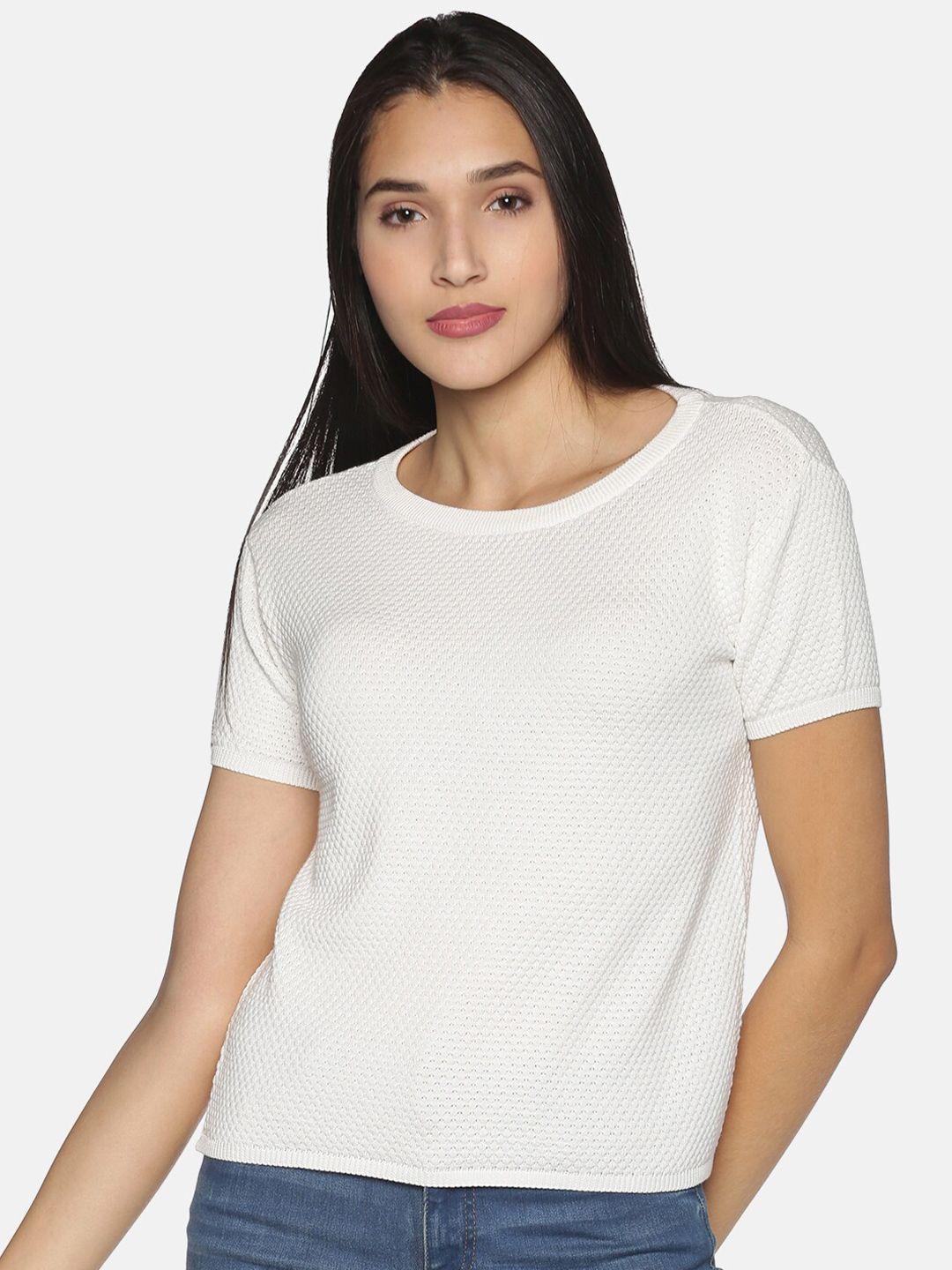 blissclub women white pure cotton step out top