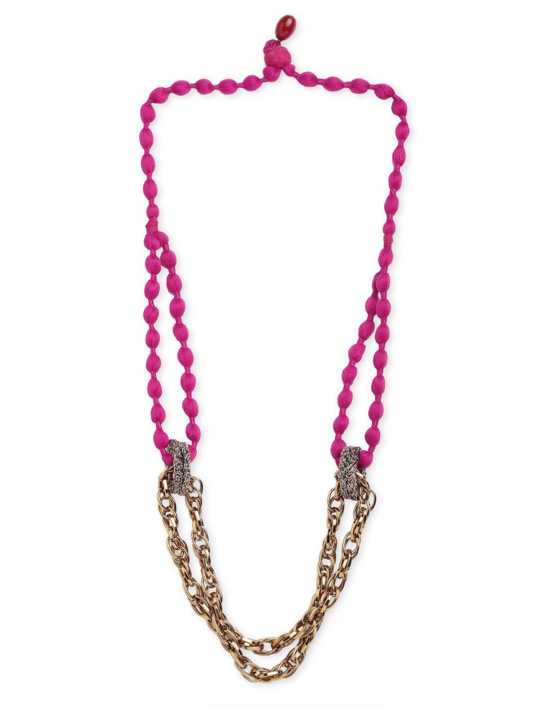 blisscovered pink & gold-plated layered necklace