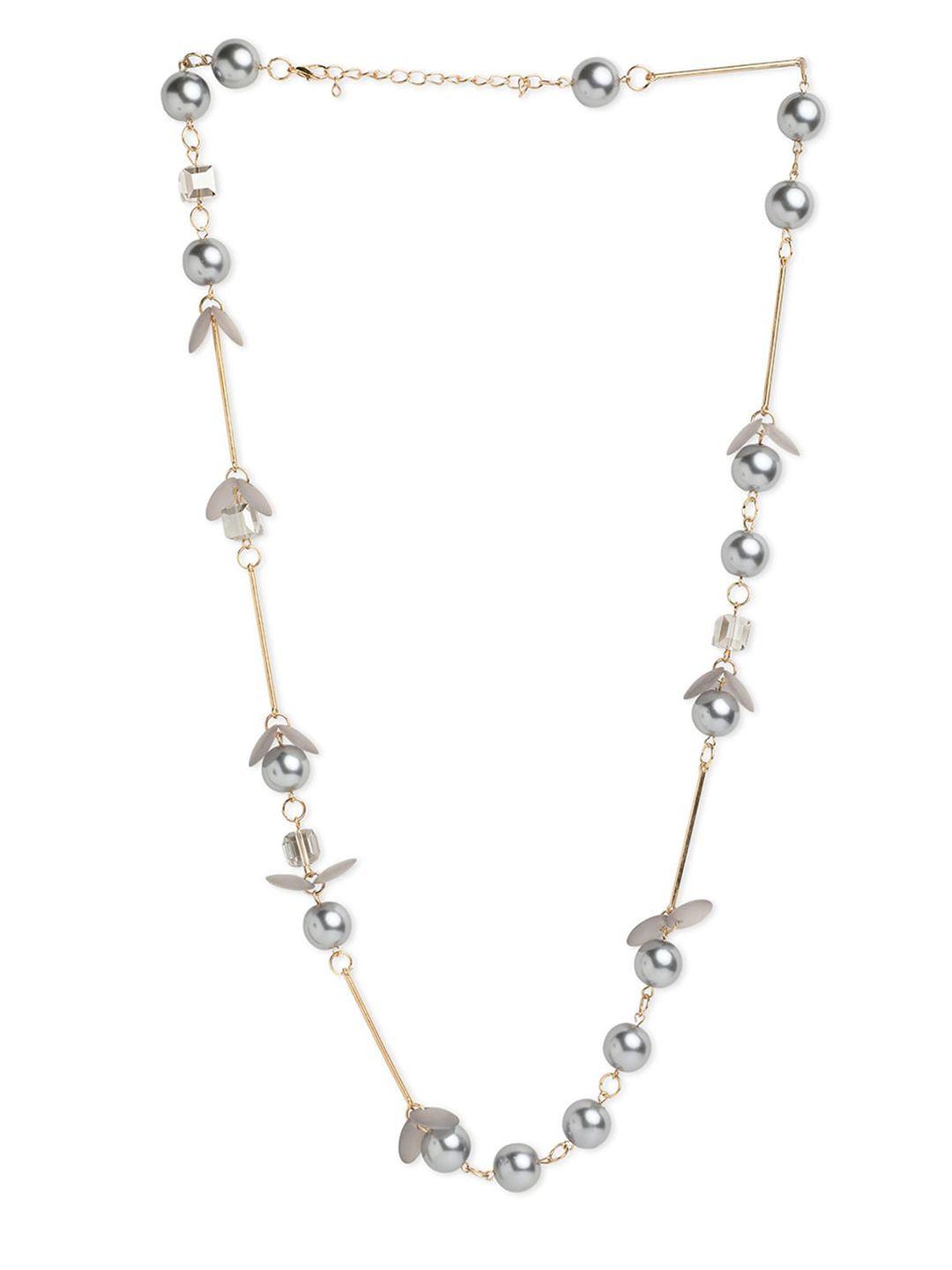 blisscovered women grey & gold-toned gold-plated necklace